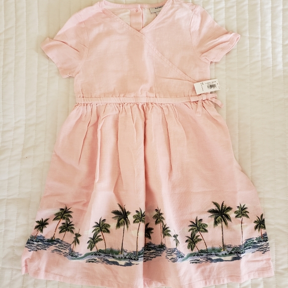 5T NWT Old Navy pink palm tree dress - Picture 1 of 3
